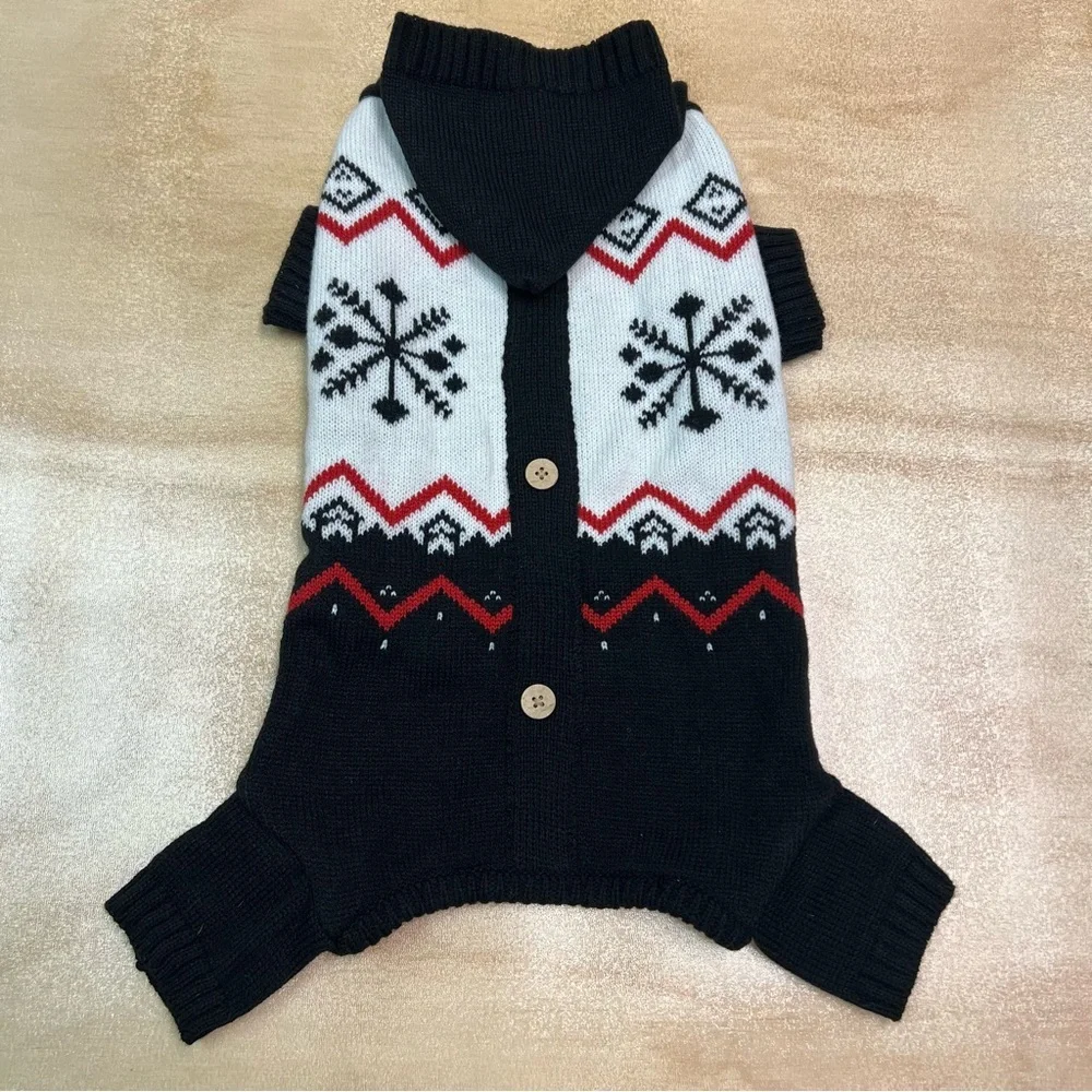 Dogs Knitted Christmas Holiday Sweater Wonderland Size M